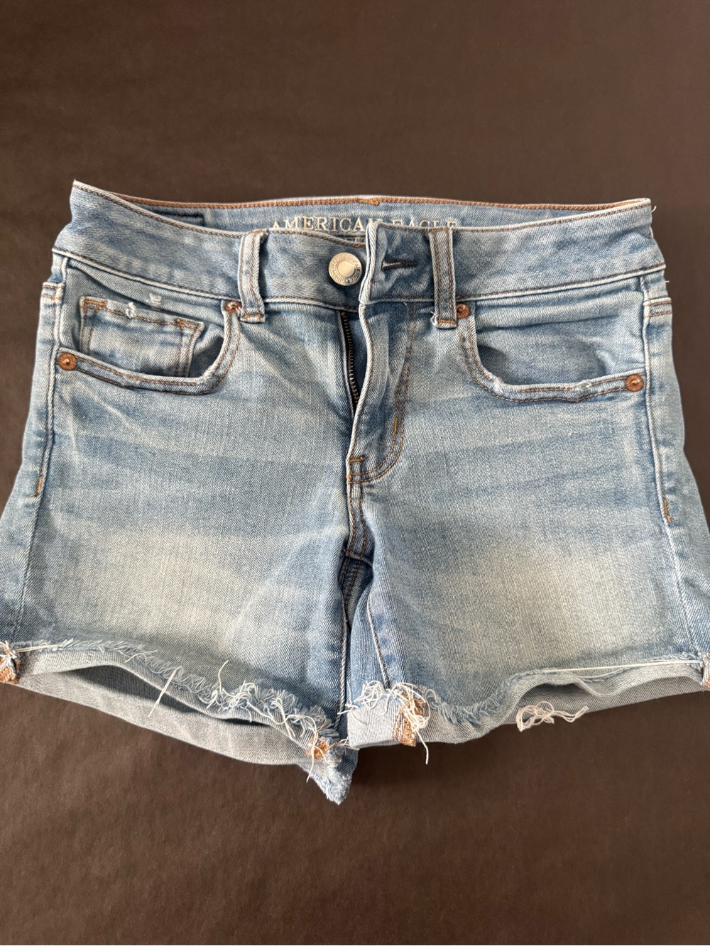 American Eagle Outfitters Faded Light Blue Denim Cutoff Shorts